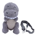Miniatyrbillede 1 af 6: Sød og trendig randig dinosaurieaxel Crossbody-ryggsæk lysgrå