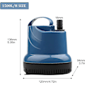 Pikkukuva 2 / 5: Mini-uppopumppu, upotettava pumppu 1500l/h 20w 230v kellarin tyhjennyspumppu 1,6m nostokorkeus 1,8m kaapeli puutarhaan, akvaarioon, lampiin, suihkulähteeseen
