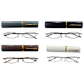 Miniatyrbillede 2 af 8: Læsebriller 1.0-3.5 sølv sort brun grå med etui Brow Brown Brun Styrka 2.0