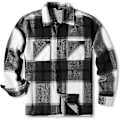 Miniatyrbilde 4 av 9: Flanellskjorte for menn, avslappet, knappeskjorte, rutete skjortejakke black black XXXXL