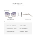 Miniatyrbilde 2 av 5: Light Luxury Glasses Dame Stor Frame Solbriller Gradient Rimless Solbriller Mote med Light Mak Gold frame gradient purple col
