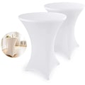 Miniatyrbild 3 av 4: Stretch överdrag för barbord - elegant barbordsöverdrag för bistrobord antracit vit 60cm - Set om 2