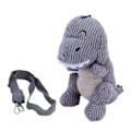Miniatyrbillede 3 af 6: Sød og trendig randig dinosaurieaxel Crossbody-ryggsæk lysgrå