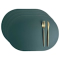 Miniatyrbild 1 av 4: 4-Pack Bordstablett i Konstläder Oval Grön 43x30cm grön green