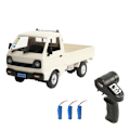 Pikkukuva 1 / 5: 1 Sarja WPL D12 Mini RC Kuorma-auto 1:16 Skaala Simuloitu Harjattu White 3 Pieces Batteries