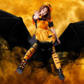 Pikkukuva 2 / 5: Halloween Thigh High pitkät sukat Polvisukat Bat Skeleton Skull Sukat Orange