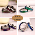 Miniatyrbillede 2 af 5: Mood Ringe Til Voksne & Børn - 2 Stk Mood Ringe Til Mænd & Kvinder Skift farve Ringe - Drenge & Pige Mood Ring Rustfrit stål Bånd Mood smykker Size9 - Size10