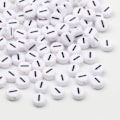 Pikkukuva 1 / 7: 50/100/200 kpl/erä 7x4 mm Valkoinen Pyöreä A-Z Aakkos Kirjain Akryyli Löysät Välihelmet korutarvikkeisiin tee-se-itse rannekoru I