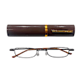 Miniatyrbillede 5 af 8: Læsebriller 1.0-3.5 sølv sort brun grå med etui Brow Brown Brun Styrka 1.0