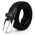 Män damer vävda flätade almindelige stretch casual bälten Black 110cm