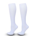 Miniatyrbillede 2 af 5: Mænd Kvinder Slanke kompressionsstrømper Anti Fatigue Sports Pressure Solid Running Elastik 1 Par XXL White