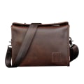 Miniatyrbild 1 av 5: Mode Pu Axelväska Hasp Brun Crossbody-väska Män Messenger Bag för att arbeta