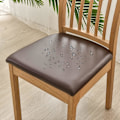 Miniatyrbilde 3 av 5: 6 stk. spisestoltrekk for vanntett sete PU-skinn setetrekk for stoler seteputetrekk, brun brown