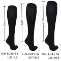Miniatyrbillede 5 af 5: Mænd Kvinder Slanke kompressionsstrømper Anti Fatigue Sports Pressure Solid Running Elastik 1 Par S M Black