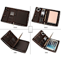Miniatyrbild 5 av 5: Läderportfölj för Ipad Pro 11 2021 3:e/2:a/1:a generationen med pennhållare, äkta läder Business Notepad Legal Pad Notebook Portfolio med Z