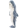 Miniatyrbillede 4 af 5: Hajformet sovepose tæppe tegneserie dyr jumpsuit flanel herre og dame hjem tøj haj pyjamas Ny mørkegrå haj New dark grey shark 210