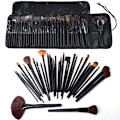 Miniatyrbillede 1 af 5: 32 stk. professionelle makeupbørster af ægte gedehår i læderetui Black Svart