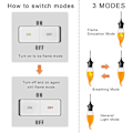 Miniatyrbilde 3 av 5: 4-pakning 3W E14 LED-lampe med flammeeffekt, 3 lysmoduser, dekorativ lampe