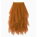Pikkukuva 1 / 4: Kvinnor Tyllkjol Elastisk midja Mesh lång stycke kjol yellow
