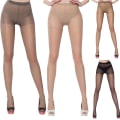Miniatyrbillede 2 af 5: Forår Kvinder Tynde Strømpebukser Footed Tights Ensfarvet Stretchy Langstrømper By Skin Color