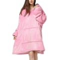 Miniatyrbilde 1 av 10: Hoodie Filtteppe - Oversize Hettegenser Filt Snuggie rosa pink one size