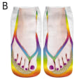 Miniatyrbilde 5 av 5: 1 par 3d mønster flip flop sokker Morsom sokk sommerdesign strømpe gave nyhet yellow
