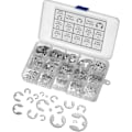 Miniatyrbilde 1 av 5: Låseringer, 400 stk 1,5-15 mm E-clips i rustfritt stål med oppbevaringsboks, låseringssortiment, intern låsering, ekstern E-clip