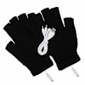 Miniatyrbillede 2 af 6: USB elektrisk opvarmede handsker Termisk genopladelig fingervarmer black
