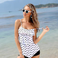 Miniatyrbillede 4 af 4: Trykt Multicolor Højtaljet Bikini Ruffle Badetøj Kvinder XL