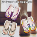 Miniatyrbilde 3 av 5: 1 par 3d mønster flip flop sokker Morsom sokk sommerdesign strømpe gave nyhet yellow