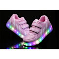 Miniatyrbilde 4 av 10: LED Rulleskøyter for Barn, Lysende Rullesko med Hjul Rosa Pink 36