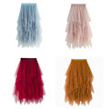 Pikkukuva 2 / 9: Kvinnor Tyllkjol Elastisk midja Mesh lång stycke kjol blue