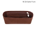 Miniatyrbillede 1 af 5: Multi-lomme Dame Indsats Taske Håndtaske i Filtstof - Kaffe Coffee M