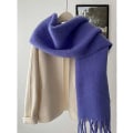 Miniatyrbillede 5 af 5: Stort chunky tørklæde Farverigt Cashmere Føl Oversized tørklæder Tæppe Blødt stort uldsjal Tykt Vinter Varm Kvinder Purple