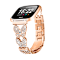 Miniatyrbilde 1 av 5: Rosegull Dobbel Sommerfugl-lås Diamant Innlagt Klokkerem for Fitbit Versa