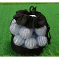 Miniatyrbillede 1 af 2: Golf opbevaring mesh taske enkelt side snoretræk mesh taske snøre taske Black