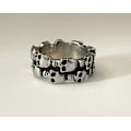 Miniatyrbild 2 av 5: Cool Silver Ring med Döskallar / Dödskallar i 2 Rader - Stl 20,5 Silver