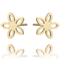 Miniatyrbild 1 av 2: Stud Guld Örhängen i Stål med Söta Blommor - 14K Guldpläterade Guld