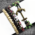 Miniatyrbild 2 av 2: 4 st Bohemian Chic Armband - Läder Rep Ankare Pärlor Blommor