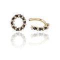 Miniatyrbild 1 av 2: 2 st Guld Örhängen - Ear Cuff & Stud - Svarta & Vita Rhinestones Guld