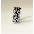 Miniatyrbild 3 av 5: Cool Silver Ring med Döskallar / Dödskallar i 2 Rader - Stl 20,5 Silver