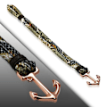 Miniatyrbild 2 av 2: Armband Ormfärgat Rep/PU läder med ankare i rosé guld färg