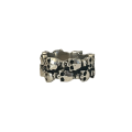 Miniatyrbild 1 av 5: Cool Silver Ring med Döskallar / Dödskallar i 2 Rader - Stl 20,5 Silver