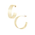 Miniatyrbild 1 av 4: Blanka Hoop Örhängen med 4 Tunna Cirklar/Ringar - 5 cm - Guld Guld