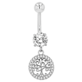 Miniatyrbild 1 av 3: Navelpiercing Piercing i Stål i Silver Färg - Livets Träd Silver