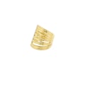Miniatyrbild 3 av 5: Bred Blank Statement Ring i Rostfritt Stål - Guld - Justerbar Guld