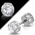 Miniatyrbild 2 av 2: 1 st Stud Örhänge Silver Färg Stål316L Cubic Zircon