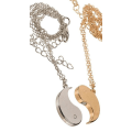 Miniatyrbild 4 av 4: 2 st Parhalsband Kompis Halsband & Magnetiskt Hänge - Yin & Yang Guld