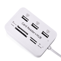 Miniatyrbillede 3 af 5: USB 2.0 Hukommelseskort læser + USB Hub (High Speed) White