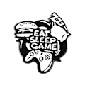 Pikkukuva 1 / 2: Rintaneula, metalli - Eat Sleep Game Black